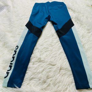 Adidas Women's Climalite Designed 2 Move Colorblock Tights Blue Black Size S